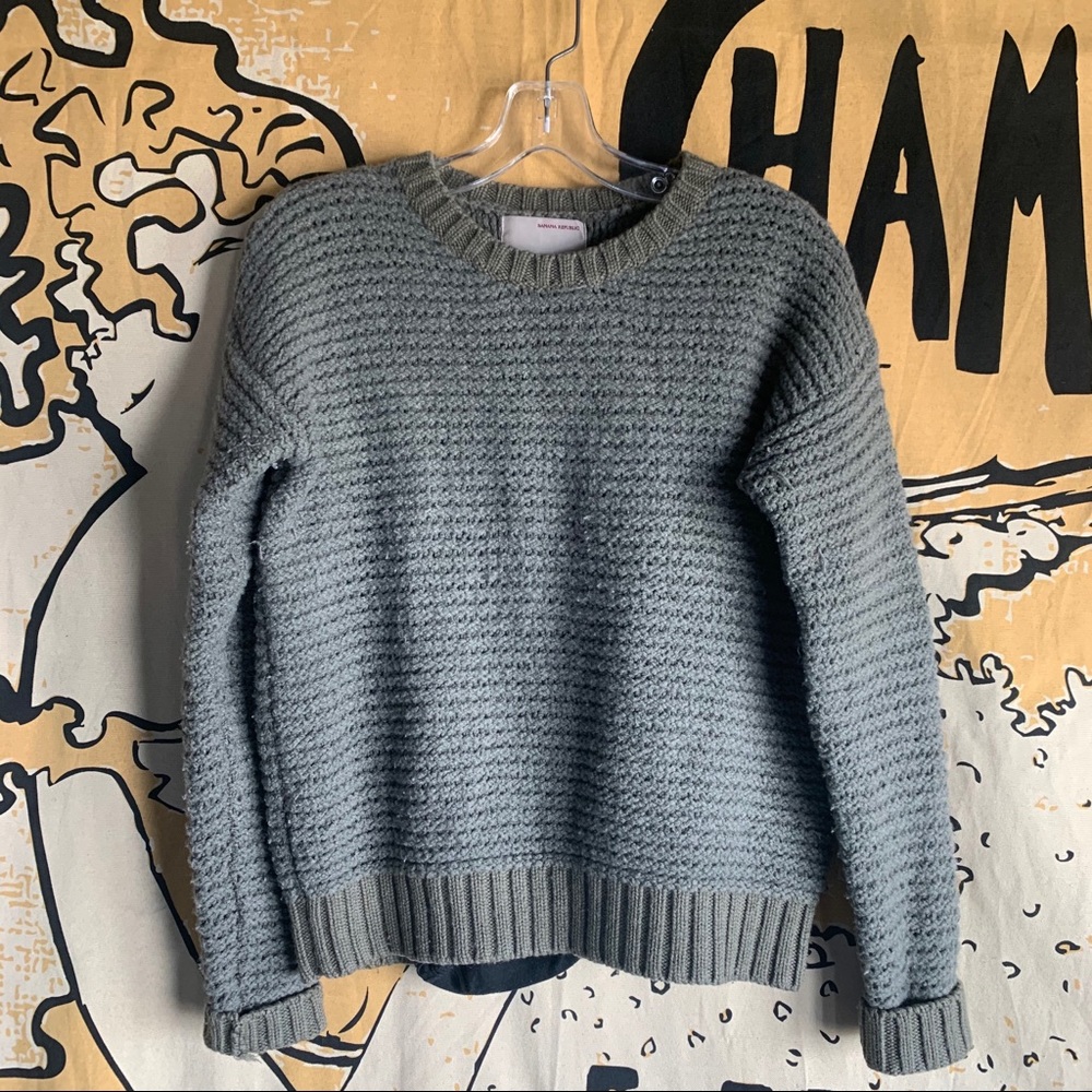 Banana Republic Heritage Olive Chunky-Knit Sweater